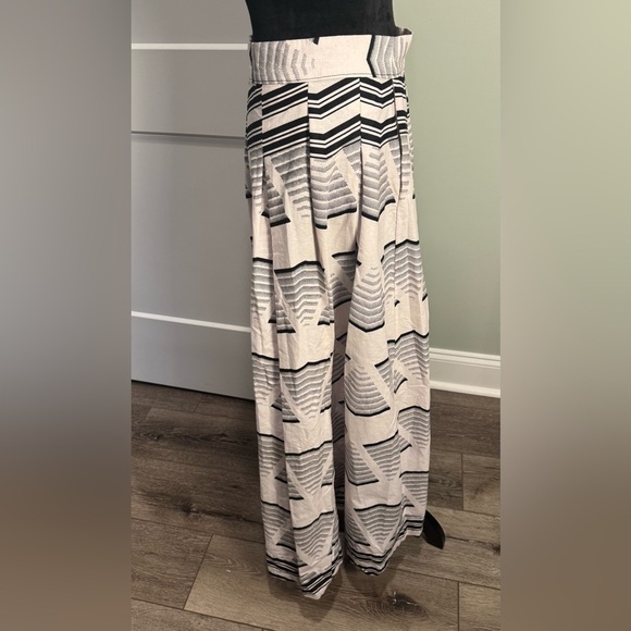 Francis + Benedict black and white geometric maxi skirt with pockets African - Picture 2 of 8